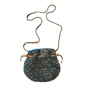 Satin Fabric With Beads Embroidery Potli Bag